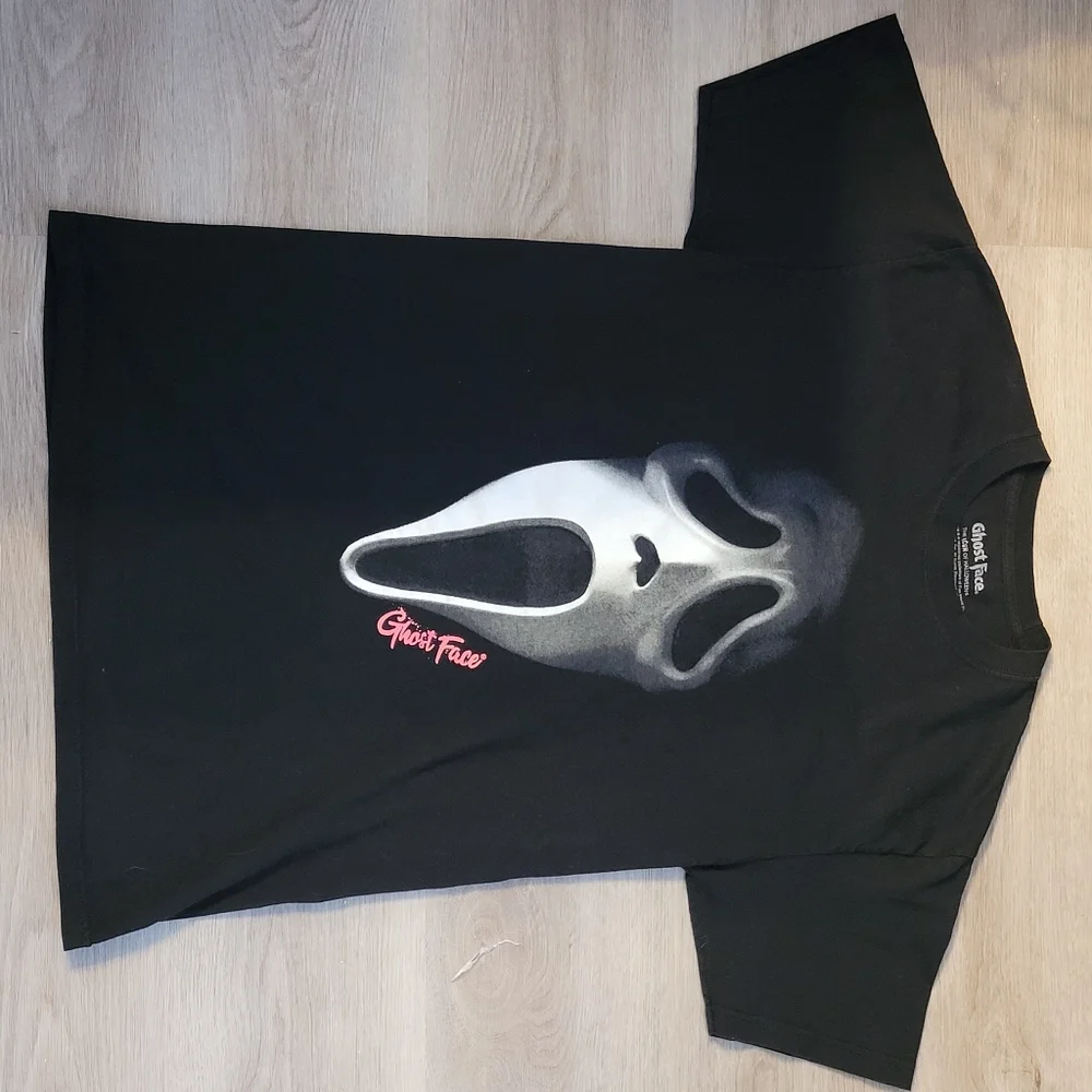 Ghost Face Scream Movie Horror Villain Black T-shirt Unisex M (38 / 40) - Picture 10 of 12